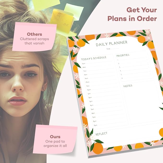 Bliss Collections Daily Planning Pad, To Do List Notebook - Undated Tear-Off Sheets Notepad - Work Calendar, Organizer, Scheduler for Goals, Tasks - Daily Planner (Fruit), 8.5" x 11", 50 Sheets-Ruum Studio Home