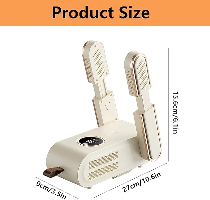 Shoe Dryer, Quick Drying Cleat Dryer with Smart Timer, Safe Shoe Deodorizer with Digital Display, Portable Foldable Boot Warmers for Home, Travel, Skiing and Holiday Gifts-Ruum Studio Home