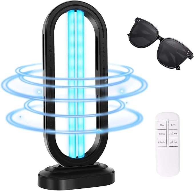 UV Light Sanitizer,UVC Home Disinfection Device 4-Speed Timing and Remote Control,UVO Light for Dust Mites,UV Lamp for Whole Room-Ruum Studio Home