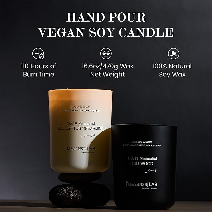 M&SENSE Natural Soy Candle| City Oasis | 16.6 oz, 95H Burn | Minimalist Scented Candle for Relaxation, Gifting, Home Décor | for Bedroom, Office, Party Large-Ruum Studio Home