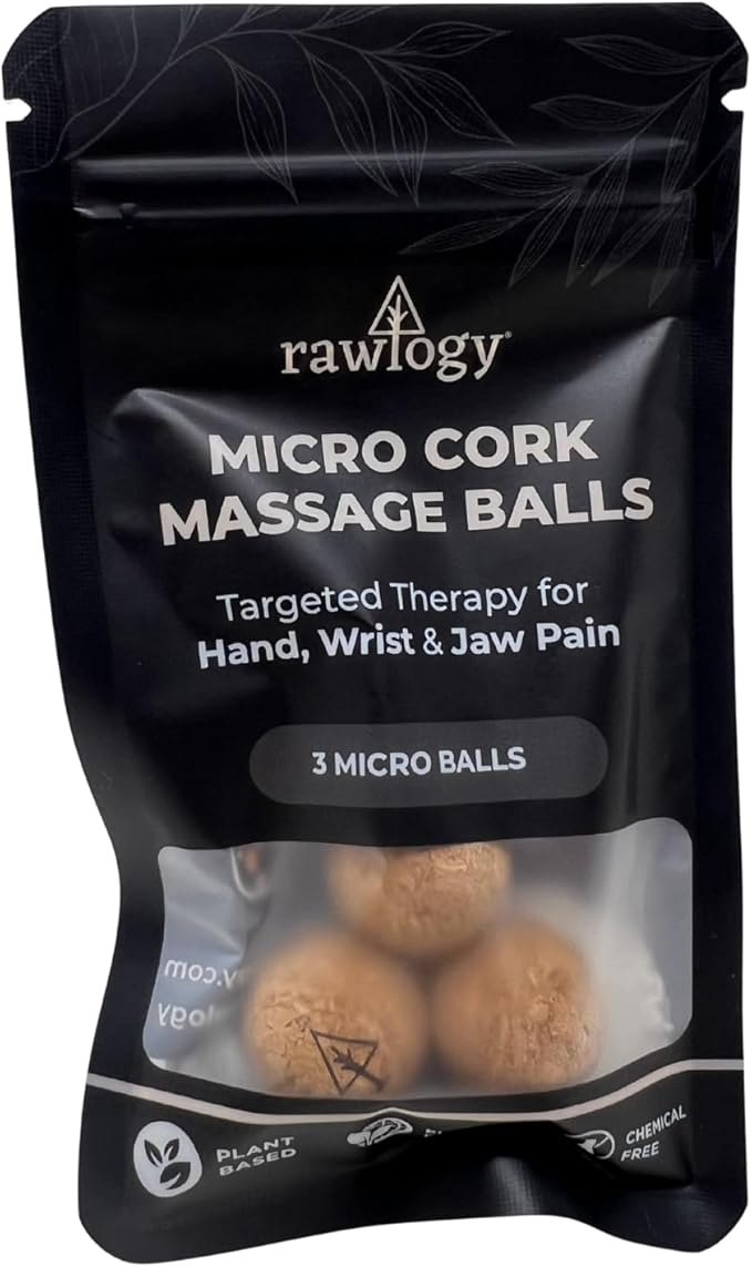 Travel Cork Massage Ball | Lightweight, Sustainable Alternative to Lacrosse Ball for Muscle Pain Relief (Extra Small 0.75 Inch (Pack of 3), Sanded Cork)-Ruum Studio Home
