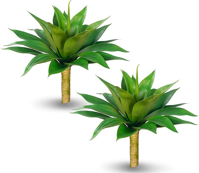 Artificial Agave Plants,Large UV Resistant Fake Agave Planters for Indoor and Outdoor Decorating Plantas Artificiales Decorativas Grandes(2Pack, 28")-Ruum Studio Home