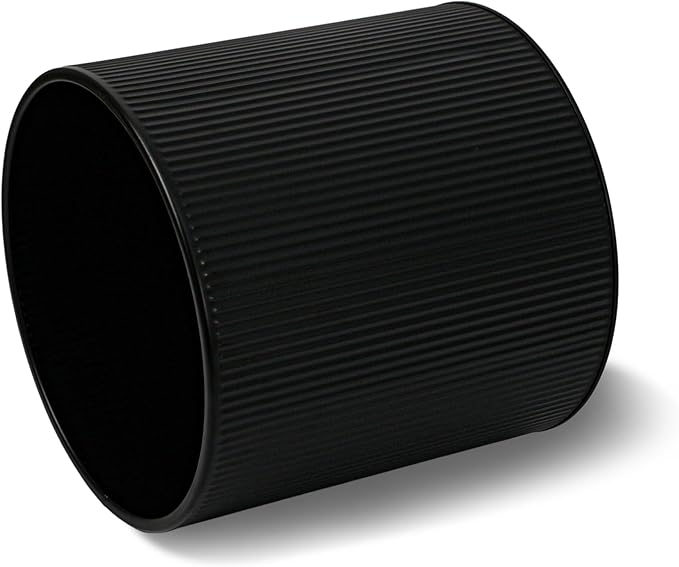 ARNIS Modern Plant Pots, Set of 2 Round Large Planters with Stand, Large Size Metal Pots with Drainage Holes for Living Room, Office, Garden or Balcony, 10.5 &12.25 Inch, Black & Gold-Ruum Studio Home