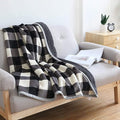 UKELER Buffalo Check Sherpa Throw 80'' x 60''- Soft Plush Flannel Blanket Throws for Bed/Couch/Sofa/Office/Camping-Ruum Studio Home