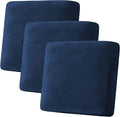 H.VERSAILTEX Velvet Stretch Couch Cushion Cover Plush Cushion Slipcover for Chair Loveseat Sofa Cushion Furniture Protector Seat Cushion Sofa Cover (3 Piece XL Sofa Cushion Covers, Navy)-Ruum Studio Home
