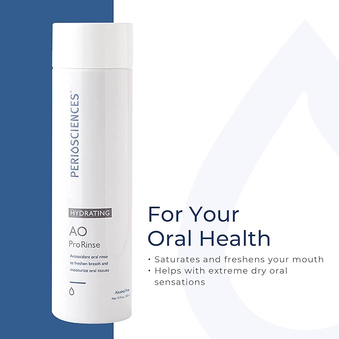PerioSciences AO ProRinse Hydrating Oral Rinse with Antioxidants – Moisturizing Mouth Rinse for Gum Health & Oral Care – Fluoride-Free Mouthwash for Dry Mouth Sensations (10 Fl Oz / 300ml)-Ruum Studio Home
