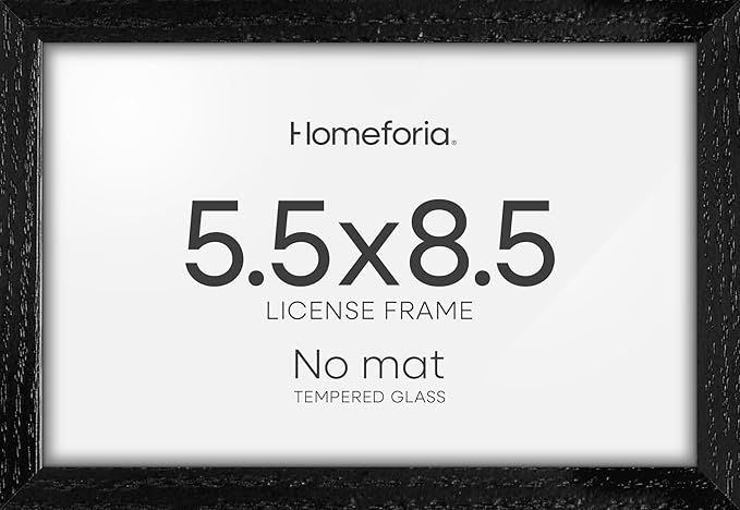 Homeforia 5.5x8.5 Business License Frame Black, High End Oak 5.5 by 8.5 Wood Certificate Frame, 8.5 x 5.5 Document Frame for Wall or Tabletop, Wooden Picture Frames, Tempered Glass, Wall Kit, Set of 1-Ruum Studio Home