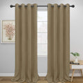 Easy-Going Blackout Curtains for Bedroom, Solid Thermal Insulated Grommet and Noise Reduction Window Drapes, Room Darkening Curtains for Living Room, 2 Panels (52x108 in,Tan)-Ruum Studio Home