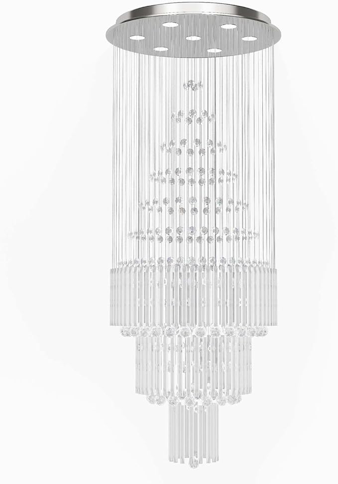 D24''XH86'' Large Chandeliers Modern Pendant Chandelier Lighting Raindrop Crystal Chandelier Flush Mount Ceiling Light for Entryway Staircase Hotel Lobby-Ruum Studio Home