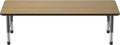 Factory Direct Partners FDP Rectangle (30 x 72 inch) Classroom Table with Adjustable Chunky Toddler Legs (15-24 in); Preschool, Kinder and Daycare Furniture - Pasadena Oak Top/Black Edge and Legs-Ruum Studio Home