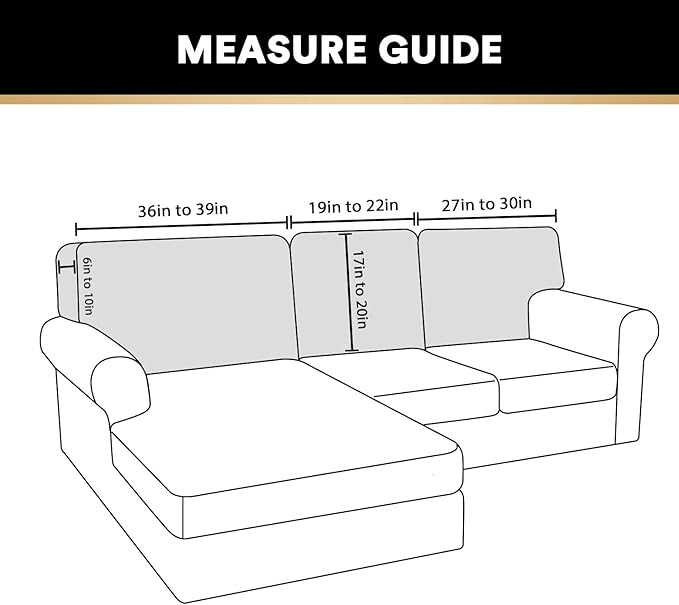 PrinceDeco Sectional Couch Covers Velvet Cushion Covers for Sectional Couch Cushion Covers for Sectional Sofa Separate Sectional Sofa Slipcovers Washable(1 Chaise Back+ 2 Sofa Back,Ivory)-Ruum Studio Home