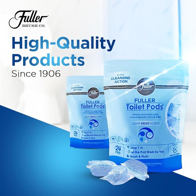 Fuller Brush Toilet Bowl Cleaner Pods - Water Soluble Tablet Cleansers, Cleans Descales & Refreshes Bathroom Toilets Removes Odors Soils & Stains Light Fresh Scent Ideal for Homes & Businesses 1-Pack-Ruum Studio Home