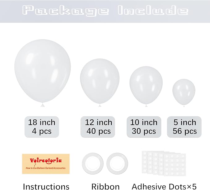 130pcs Clear Balloons Different Sizes 18" 12" 10" 5" Transparent Latex Balloon Garland Arch Kit for Birthday Baby Shower Graduation Wedding Gender Reveal Anniversary Party Decorations-Ruum Studio Home