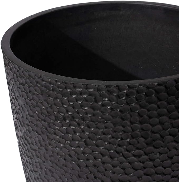 LA JOLIE MUSE 20inch Tall Black Planters Set of 2,Large Planters for Outdoor Plants,Flower Containers for Front Porch, Honeycomb-Ruum Studio Home