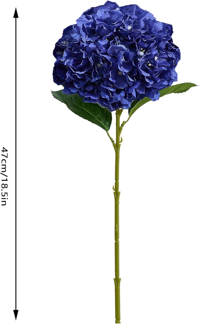 8Pcs Navy Blue Fake Flowers Silk Hydrangea Artificial Flowers Bouquets Faux Hydrangea Stems for Home Table Centerpieces Wedding Party Decoration-Ruum Studio Home