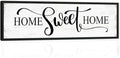 Home Sweet Home Wall Decor: Modern Farmhouse Rustic Sign 12" x 40", Master Bedroom Above Bed Framed Hanging Plaque, Family Decorative for Living Room-Ruum Studio Home