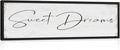 Sweet Dreams Sign Bedroom Decor: Sweet Dreams Wall Decor Above Bed Large Farmhouse Guest Room Hanging Plaque Framed Wall Art for Over Bed 12" x 40"-Ruum Studio Home
