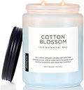 M&SENSE Clean Cotton Scented Candle - 19.4oz Natural Soy Wax Clean Cotton Blossom Scent Non Toxic Candle, 110-Hour Slow Burning 2-Wick Aromatherapy Home Fragrance Gifts for Home Decor-Ruum Studio Home
