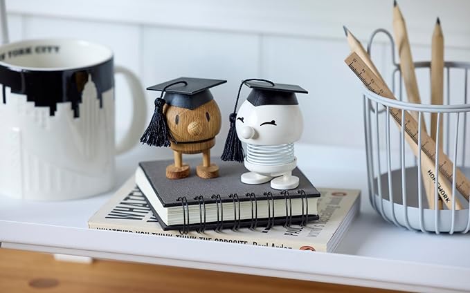 Hoptimist Student IQ Bumble, Woody Brown, Home Decor Ornament - Scandinavian Design, Wood W/Metal Spring, Small - Creates Cheerful Movement-Ruum Studio Home