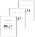 HAUS AND HUES 18x24 White Metal Picture Frames - Features Premium Aluminum, Vertical & Horizontal Hang, Shatterproof Plexiglass - Perfect for Home, Room, Office (18x24 in, White, Set of 3)-Ruum Studio Home