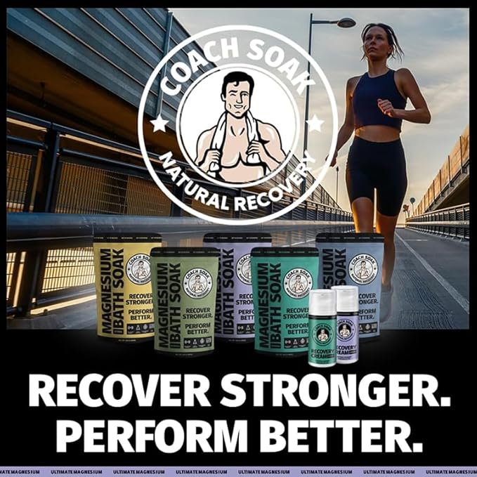 3 Pack Bundle: Coach Soak Recovery Bath Soak, Epsom Salt Bulk - Bath Salts Bulk, 3 Pack Bundle - Total of 9 Pounds (Lavender)-Ruum Studio Home