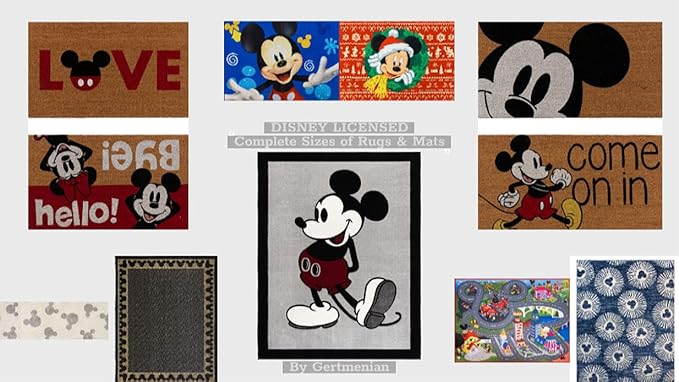 Gertmenian Disney Mickey Mouse Doormat Rug Retro Front Door Coir Mat Welcome Home Indoor Outdoor Entryway Carpet, 2-Pack 20x34, Minnie Bienvenidos/Hola-Ruum Studio Home
