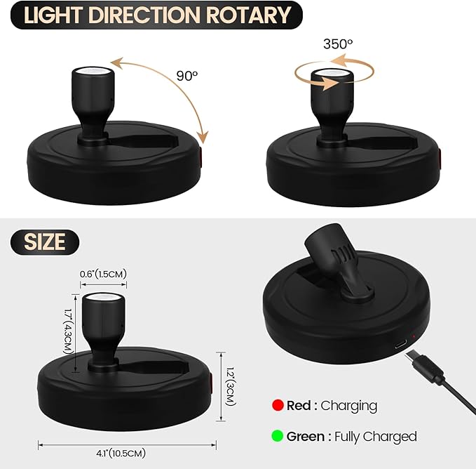 Cordless Spotlight Battery Powered, Indoor Plant Spot Light, Rechargeable Picture Lights with Remote, LED Accent Lighting, Dimmable Display Uplight for Tree Dartboard Decor Painting Art Photo-Ruum Studio Home