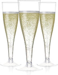 Prestee Set of 200 Plastic Champagne Flutes - Clear Champagne Glasses for Parties, Weddings, Events - 4.5 oz Disposable Drinkware - Elegant Stemware for Toasts Cocktails Mimosas-Ruum Studio Home