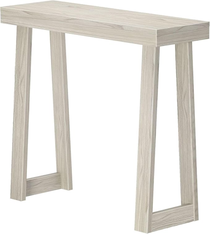 Plank+Beam Solid Wood Console Table, 36 Inch, Sofa Table, Narrow Entryway Table for Hallway, Behind The Couch, Living Room, Foyer, Easy Assembly, Coastal White-Ruum Studio Home