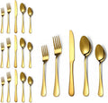 Lazycorner 20 Pcs Gold Silverware Set for 4, Food Grade Stainless Steel Flatware Set Include Fork/Knife/Spoon, Mirror Polished Eating Utensils Sets, Reusable Silverwear Cutlery Set, Dishwasher Safe-Ruum Studio Home