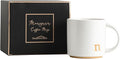 COLLECTIVE HOME - Monogram Ceramic Mugs, 15 oz Golden Initial Coffee Cups, Elegant Alphabet Tea Mugs, Elegant Personalized Mug with Gift Box, Luxurious Cups for Office and Home (n)-Ruum Studio Home