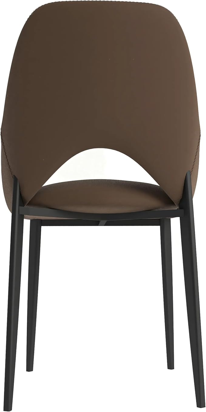 LeisureMod Amalfi Upholstered Fabric Dining Chair – Modern Side Chair with Iron Legs, Mid-Century Accent Chair for Dining Room or Kitchen-Ruum Studio Home