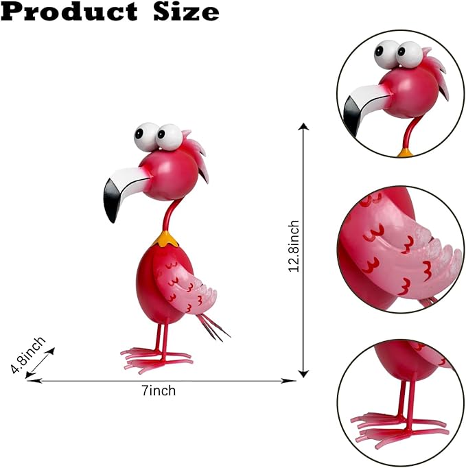 Kircust Flamingo Decor Yard Decorations Outdoor Garden Statue Outside Metal Bird Courtyard Art Pink Flamingos for Patio Backyard Porch Decoration-Ruum Studio Home