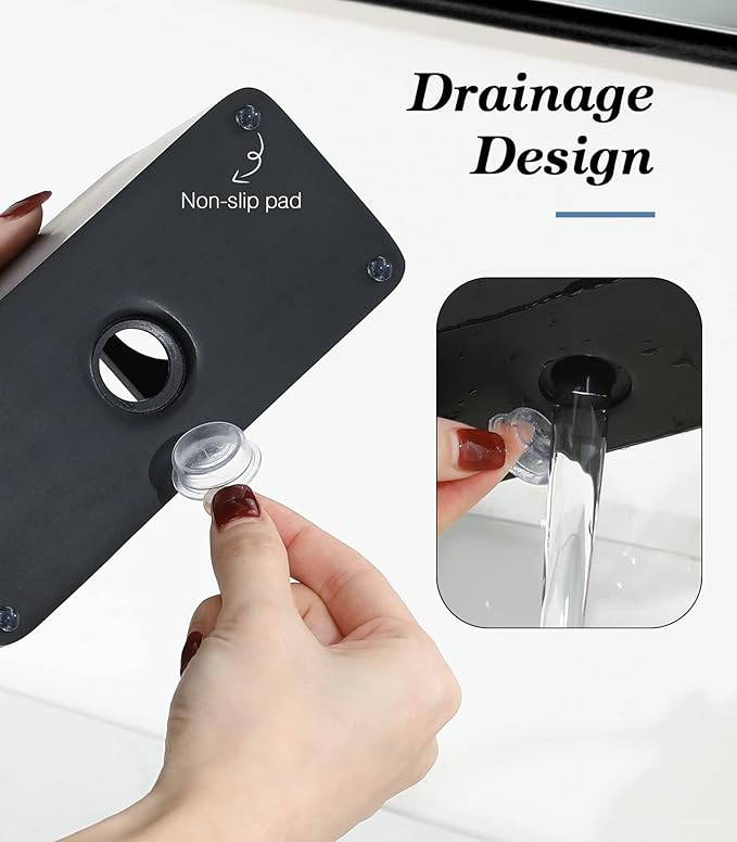 Luxspire Toothbrush Holder, 3 Slots Electric Toothbrush and Toothpaste Holder, Resin Bathroom Countertop Storage Bathroom Accessories Toothbrush Stand for Vanity Counter Organizer Caddy - Black-Ruum Studio Home