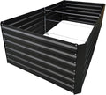 6x4x2FT Metal Raised Garden Bed Kit, Galvanized Outdoor Garden Bed Planter Box for Vegetables, Flowers, Herbs, Succulents and More, Black-Ruum Studio Home