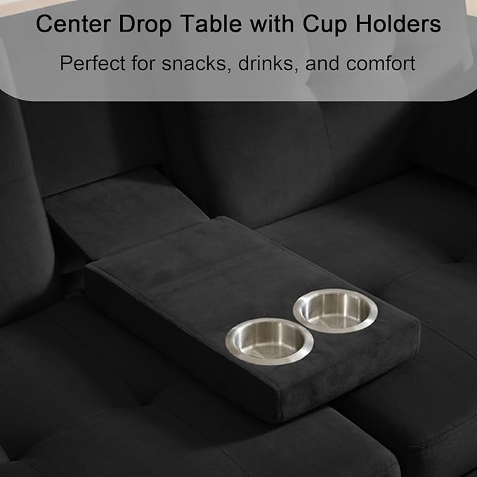 70" Queen Size Sofa Bed for Living Room – Pull-Out Sleeper Sofa Couch with Cup Holder, Phone Holder, USB Charging Port, Solid Wood Frame, Easy Assembly, Space-Saving Design for Small Apartments-Ruum Studio Home