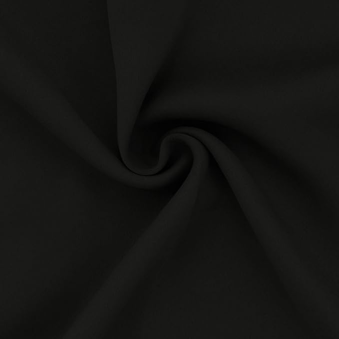 Easy-Going Blackout Curtains for Bedroom, Solid Thermal Insulated Grommet and Noise Reduction Window Drapes, Room Darkening Curtains for Living Room, 2 Panels (52x96 in,Black)-Ruum Studio Home