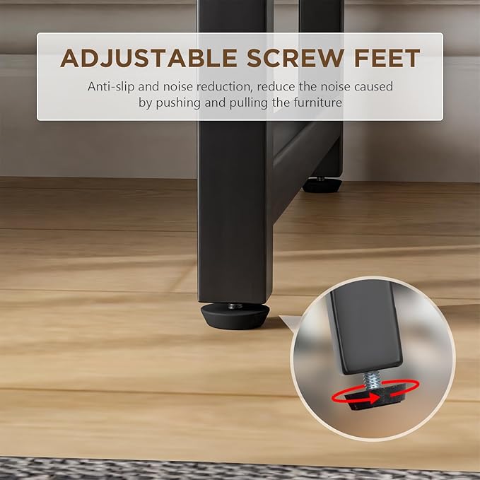 PayLessHere | 47 Inch Computer Desk | Nature | Office Desk with Metal Frame, Adjustable Feet | Water-Resistant, Scratchproof Surface | Sturdy Writing Table for Home Office or Study | Pack of 1-Ruum Studio Home