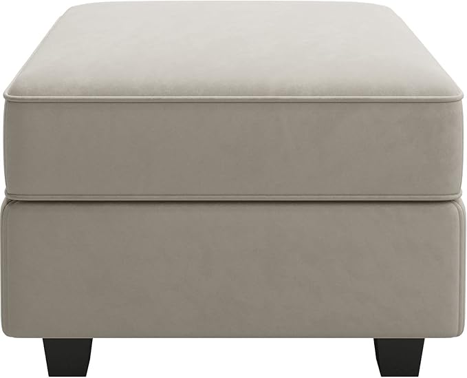 Belffin Storage Ottoman Module for Modular Sectional Sofa Square Seat Cube Velvet Foot Stool Grey-Ruum Studio Home