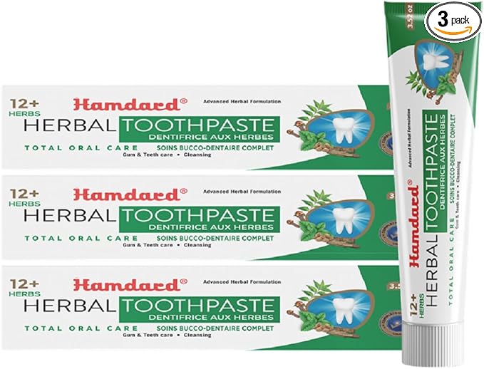 Hamdard 12 Herbs Miswak Total Oral Care Toothpaste 100g (Pack of 3)-Ruum Studio Home