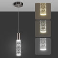 OKELI Modern Pendant Light,3Color LED Bubble Crystal Island Light Fixtures,Black Mini Pendant Lighting for Kitchen Island,Bar,6W,3000-6000K,ETL-Ruum Studio Home
