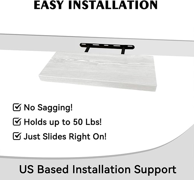 BGMG Wood Floating Shelves 16 inch Set of 2, Rustic Wooden Wall Mount Shelves for Bathroom Living Room Bedroom Kitchen Farmhouse -16x 6.7 x1.25 inch- White-Ruum Studio Home