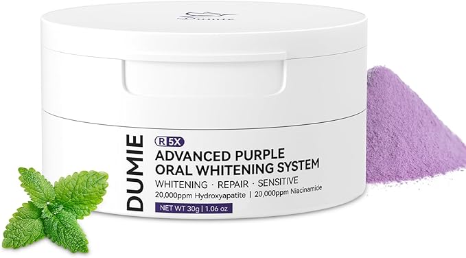 Teeth Whitening Powder,Remineralizing Hydroxyapatite Tooth Powder with Niacinamide,R5X Purple Color Corrector for Instant Brightening, Enamel Repair & Long-Lasting Natural White-30g-Ruum Studio Home