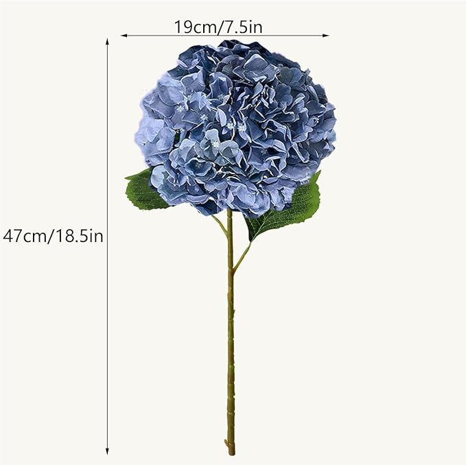 8Pcs Dusty Blue Fake Flowers Silk Hydrangea Artificial Flowers Bouquets Faux Hydrangea Stems for Home Table Centerpieces Wedding Party Decoration-Ruum Studio Home
