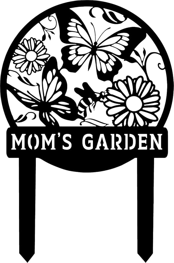 Personalized Butterfly Garden Metal Sign with Stake, Custom Address Plaque Yard Name Sign, Farmhouse Decorations-Ruum Studio Home