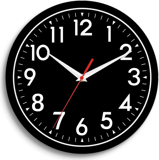 Wall Clock Small Analog 8 Inch Silent Non Ticking Battery Operated Modern Simple Decorative for Kitchen Office Bedroom Bathroom Living Room-Ruum Studio Home