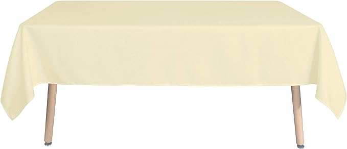 sancua Rectangle Tablecloth - 70 x 120 Inch - Stain and Wrinkle Resistant Washable Polyester Table Cloth, Decorative Fabric Table Cover for Dining Tables, Buffet Parties and Camping, Beige-Ruum Studio Home