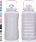 64oz,100oz,128oz Large Motivational Water Bottle with Time Marker, Leakproof & BPA Free Half Gallon Big Water Bottle with Straw Handle Tritan Frosted Water Jug for Gym,Fitness,Outdoor Sports-Ruum Studio Home
