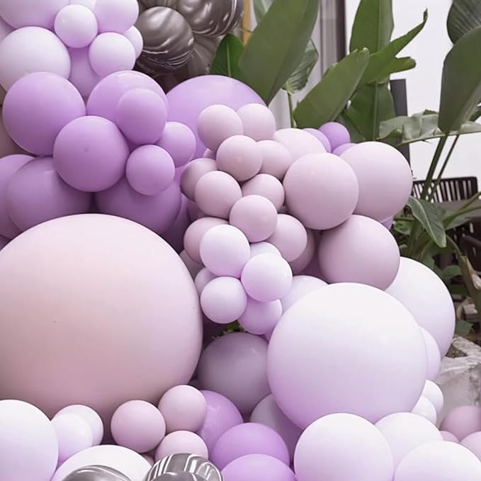 130pcs Lilac Purple Balloons Different Sizes 18" 12" 10" 5" Faded Purple Latex Balloon Garland Arch Kit for Birthday Baby Shower Graduation Wedding Gender Reveal Party Decorations-Ruum Studio Home