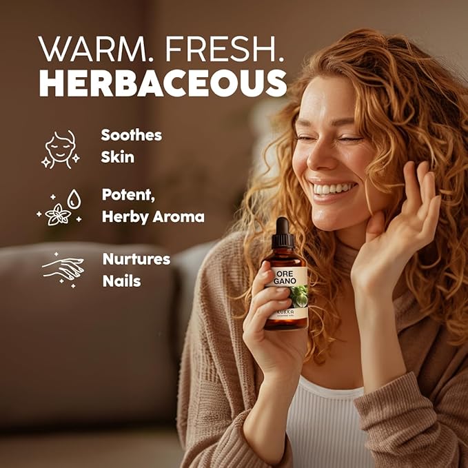 Kukka Oregano Essential Oil for Skin - 4 Fl Oz - 100% Pure Natural, Earthy & Herbaceous Scent, Perfect for Mother's Day Gifts, Diffuser, Nails, Candle & Soap Making DIY-Ruum Studio Home